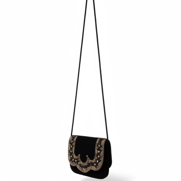 Embroidered Black Evening Bag - Picture 3 of 5